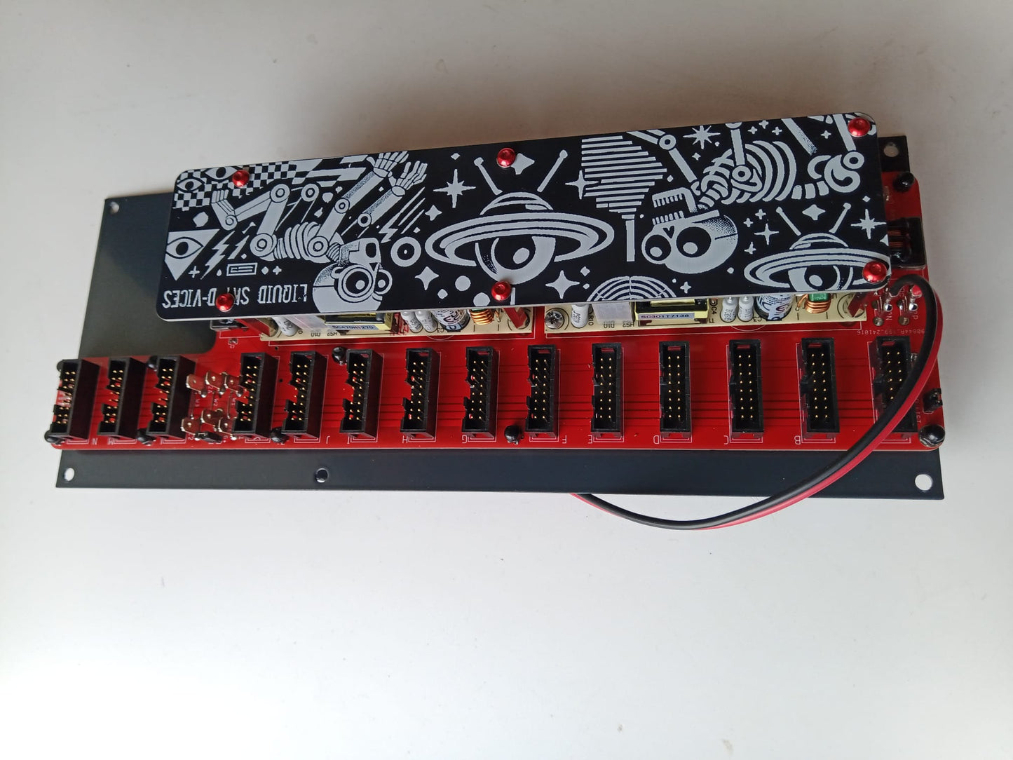 "liquid sky dj modular" - eurorack flightcase - 2x 3U / 2x 50 hp - with liquid sky powerbus