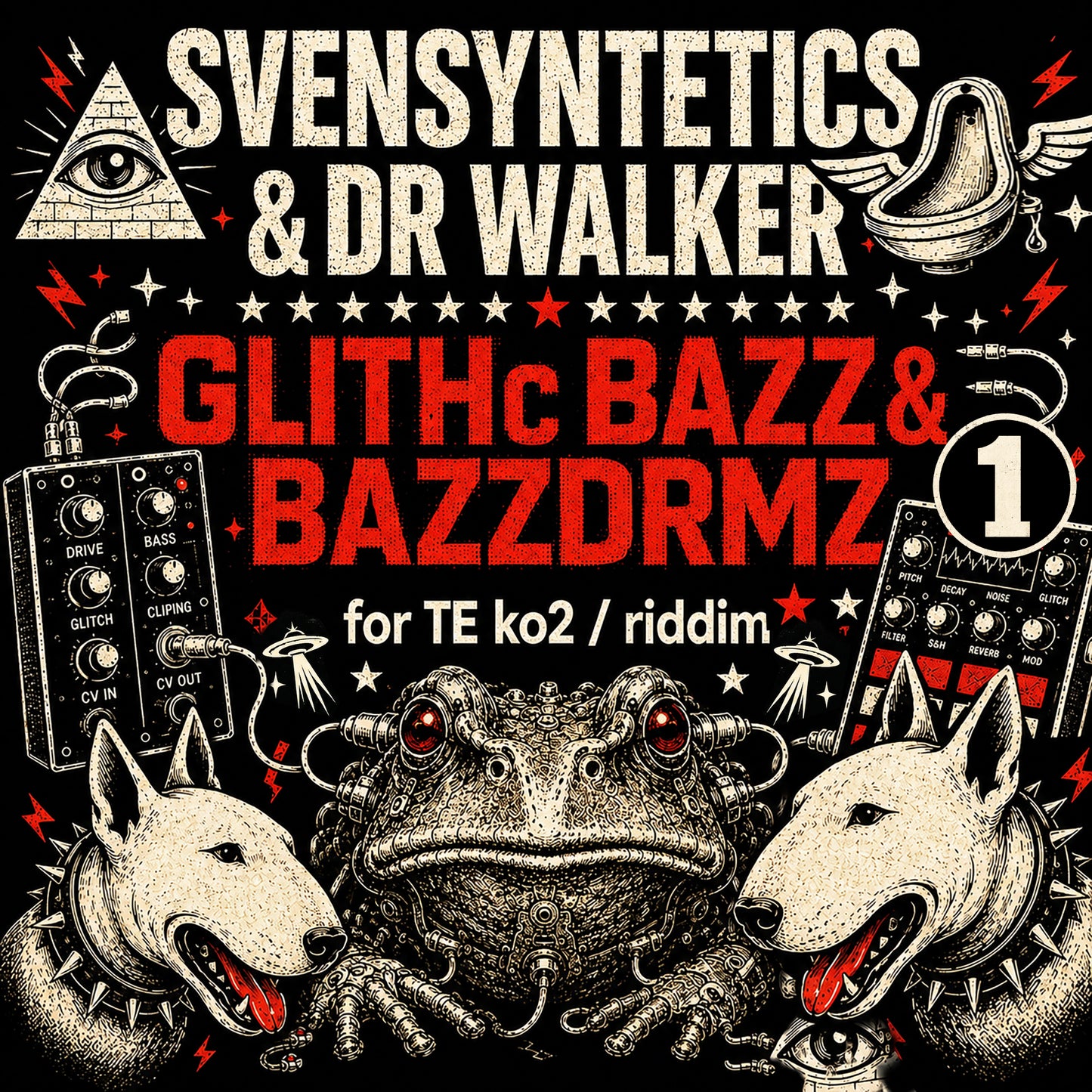 GLITHc BAZZ 1 - 5 kits for teenage engineering KO2 / RIDDIM - 230 samples - bassdrums / bass / glitches (Copy)