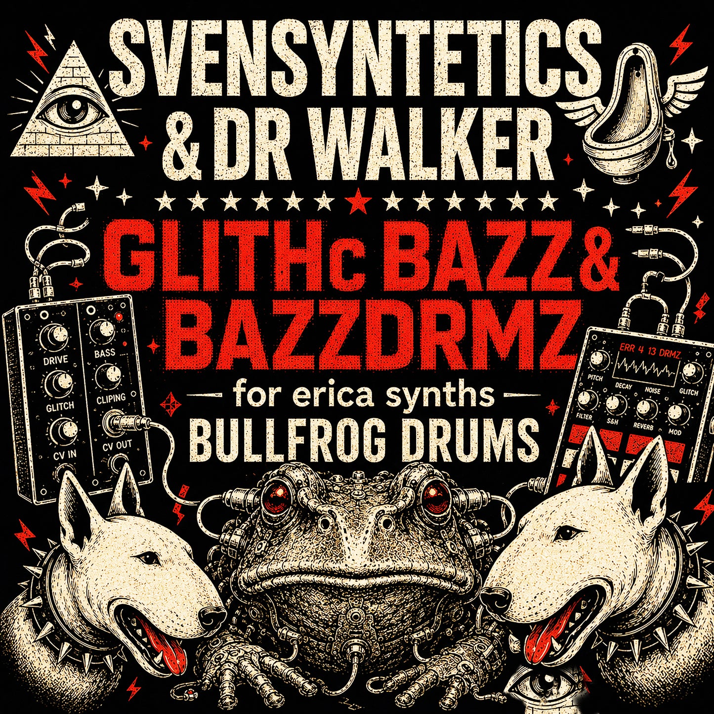 GLITHc BAZZ 1 - 8 kits for erica synths bullfrog drums - 256 samples - bassdrums / bass / glitches