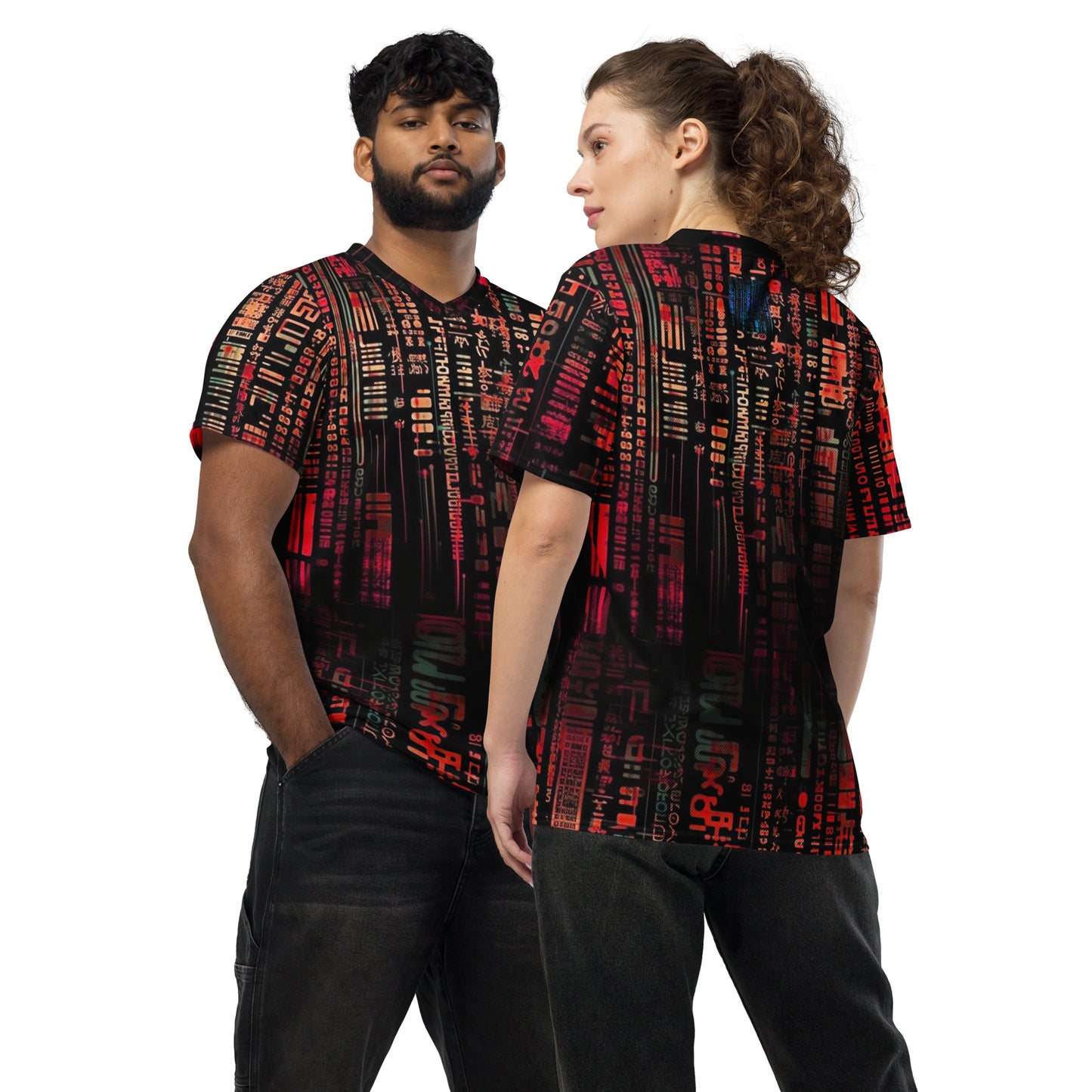 Data R Everywhere 02 - Recycled unisex sports jersey - Data Glitch