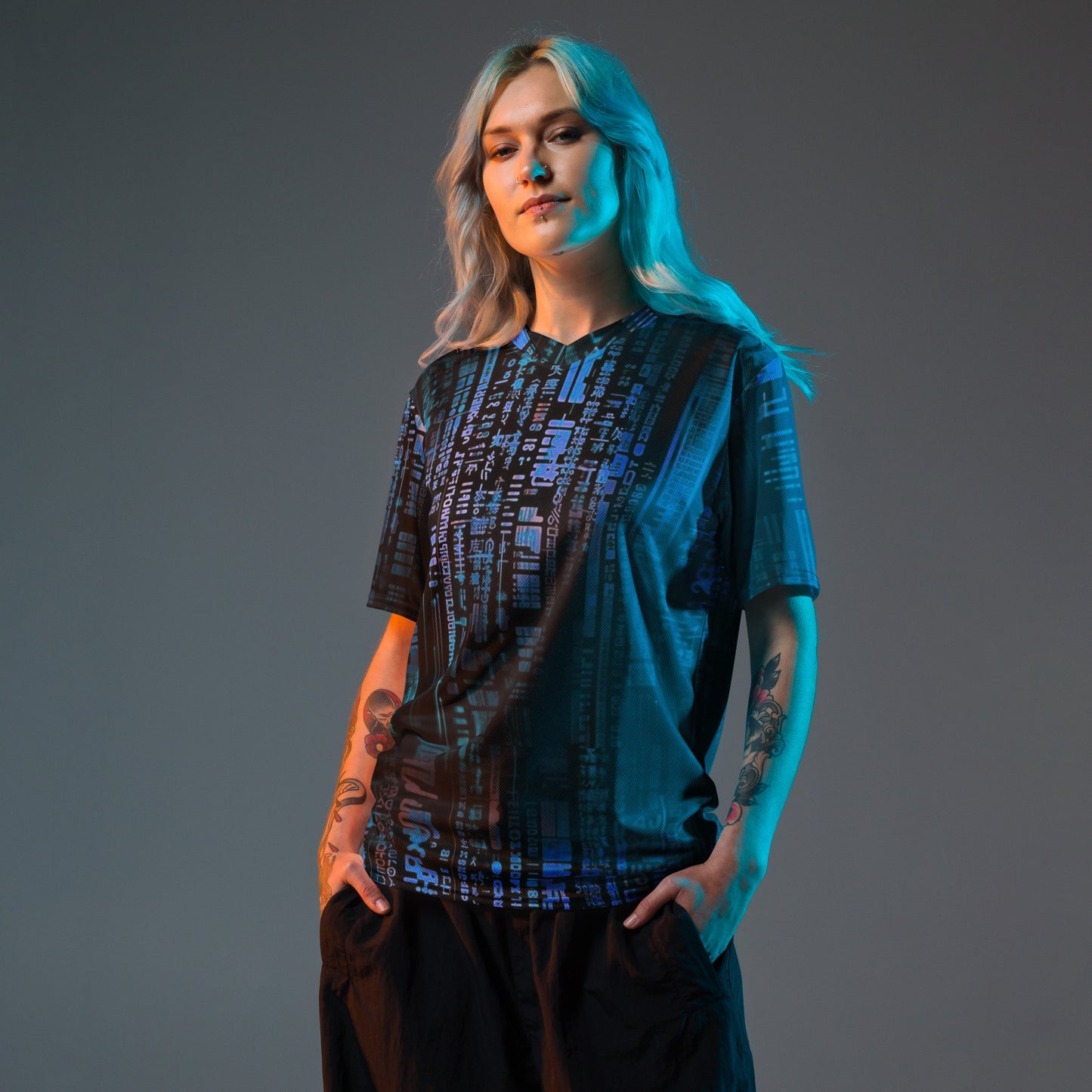 Data R Everywhere 03 - Recycled unisex sports jersey - Data Glitch