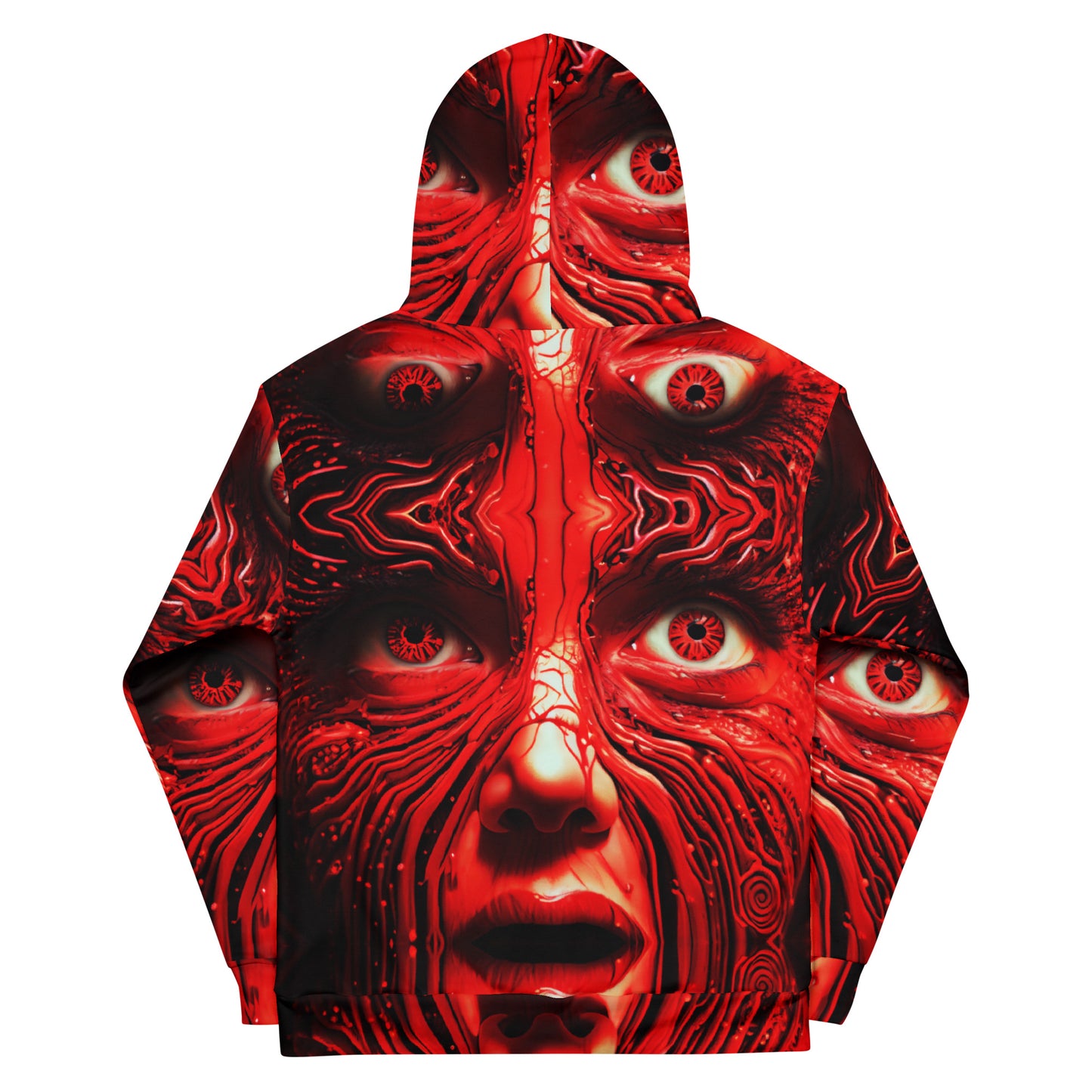 Red Face 01 Horror Splatter Unisex Hoodie - Skatewear / Clubwear / Streetwear