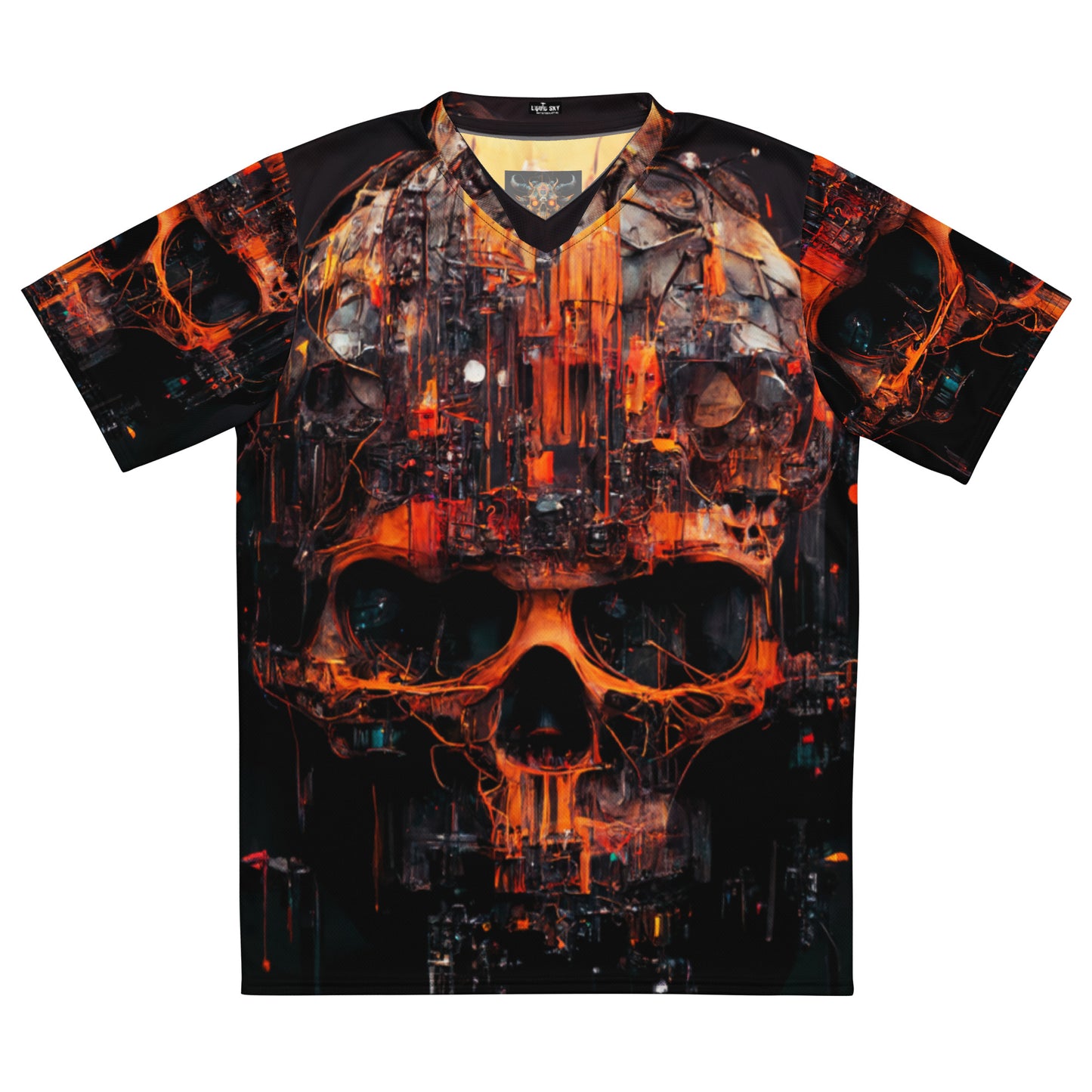 Glitch Skull 01 Recycled unisex sports jersey Djungle Fever