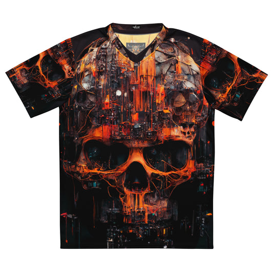 Glitch Skull 01 Recycled unisex sports jersey  Djungle Fever