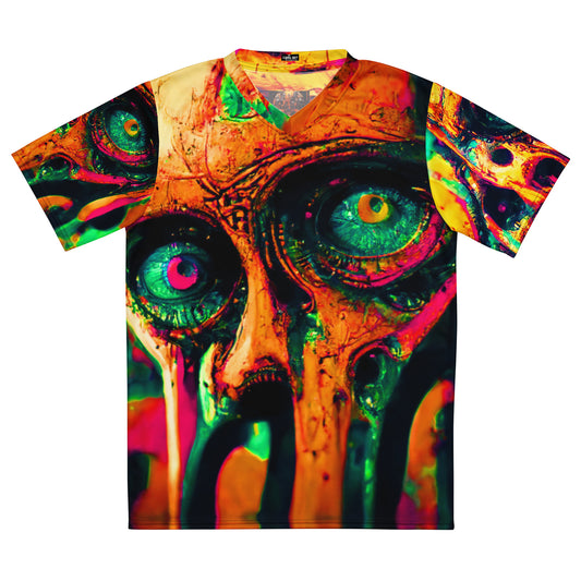 Melting Zombie 01 Recycled unisex sports jersey Acid Pop Art