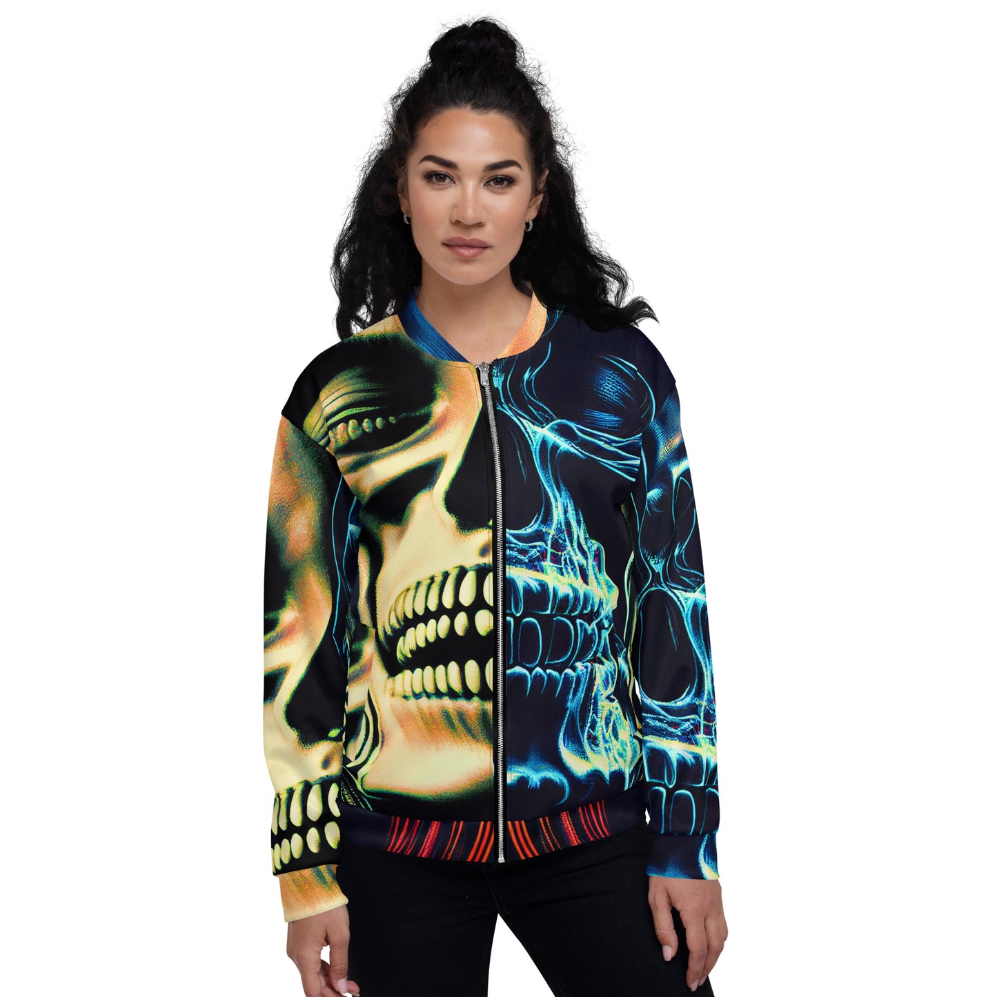 Split Skull 01 Unisex Bomber Jacket