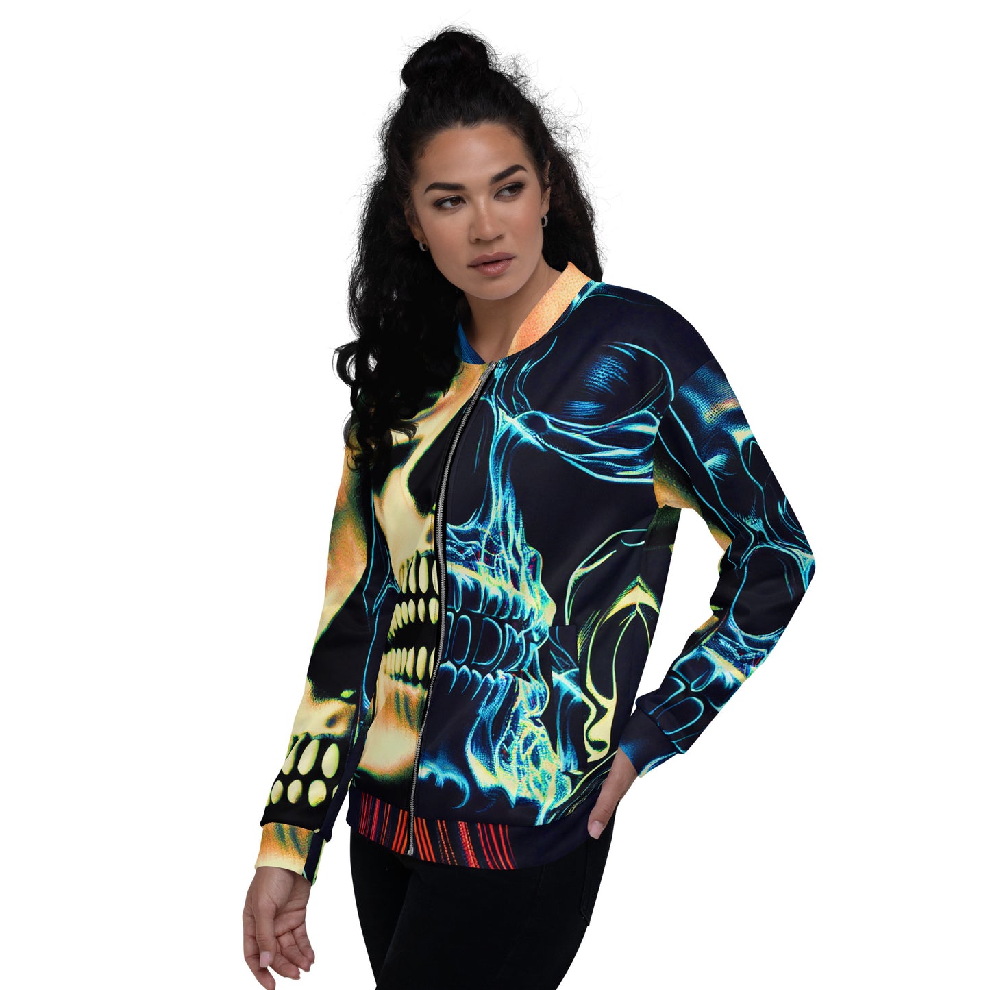 Split Skull 01 Unisex Bomber Jacket