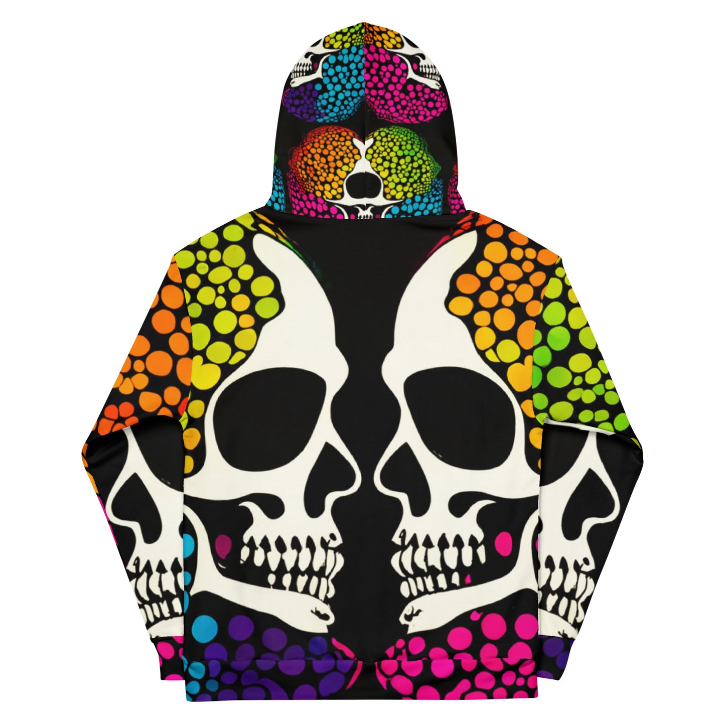 Kiss Kiss Skull Unisex Pop Art Hoodie SKate Wear / Street Wear / Club Wear / Stage Fashion