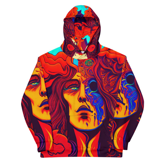 Happy Hippie Zombie - Unisex Hoodie - Acid Art Club Wear / Skate Wear