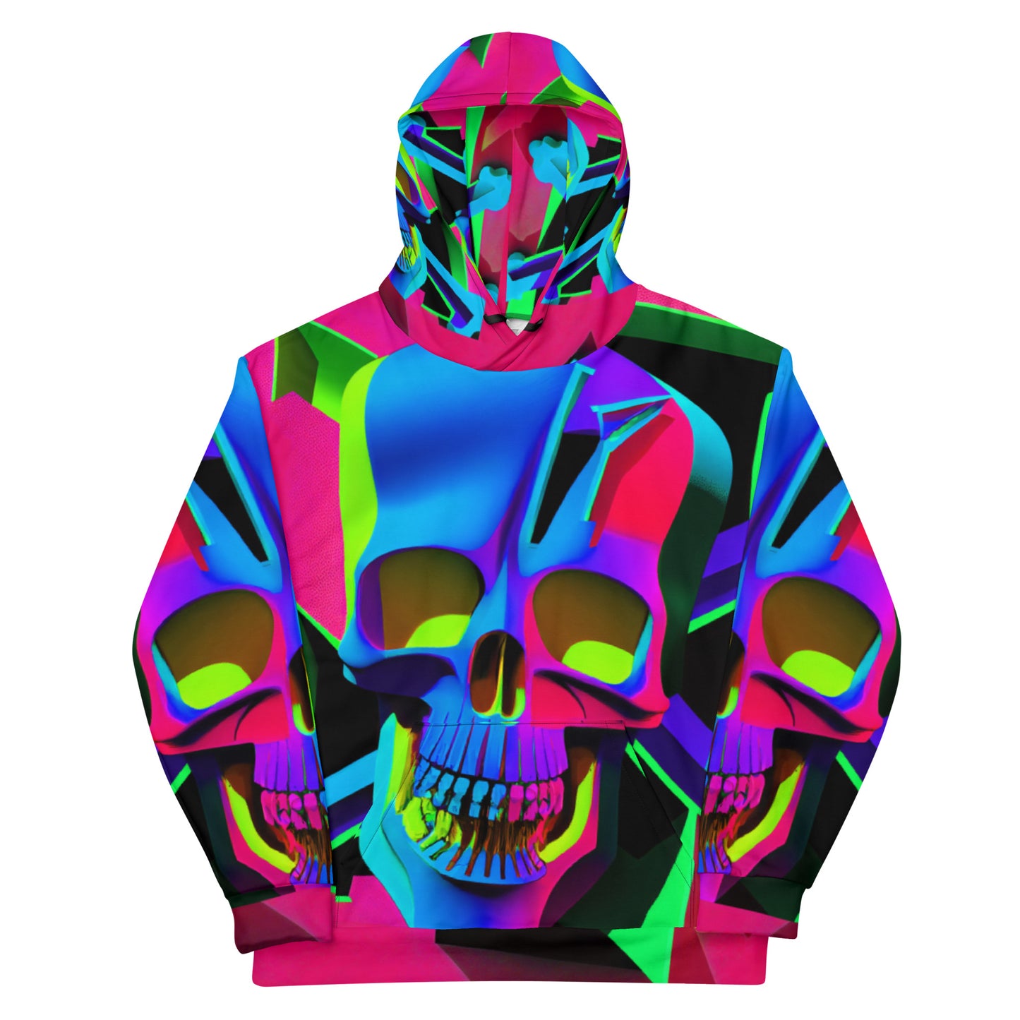 Pop Art Acid Skull 03 Unisex Hoodie Skate Wear / Club Wear / Stage Fashion