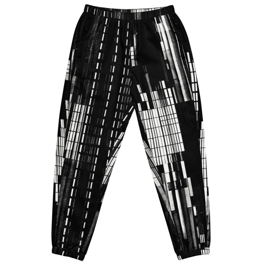 Black n White Glitch 01 Unisex TR.ack Pants
