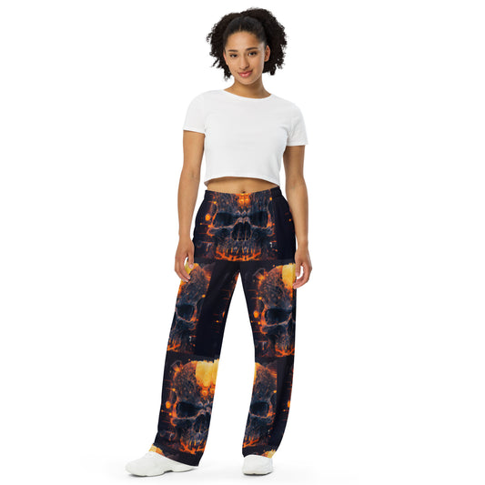 Acid Skulls 07 unisex wide-leg pants - Djungle Fever