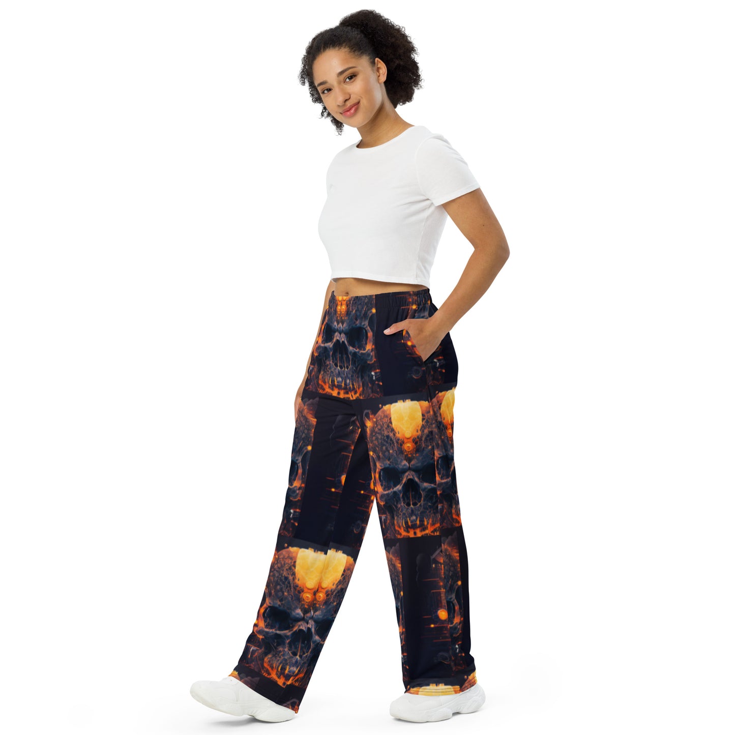 Acid Skulls 07 unisex wide-leg pants - Djungle Fever