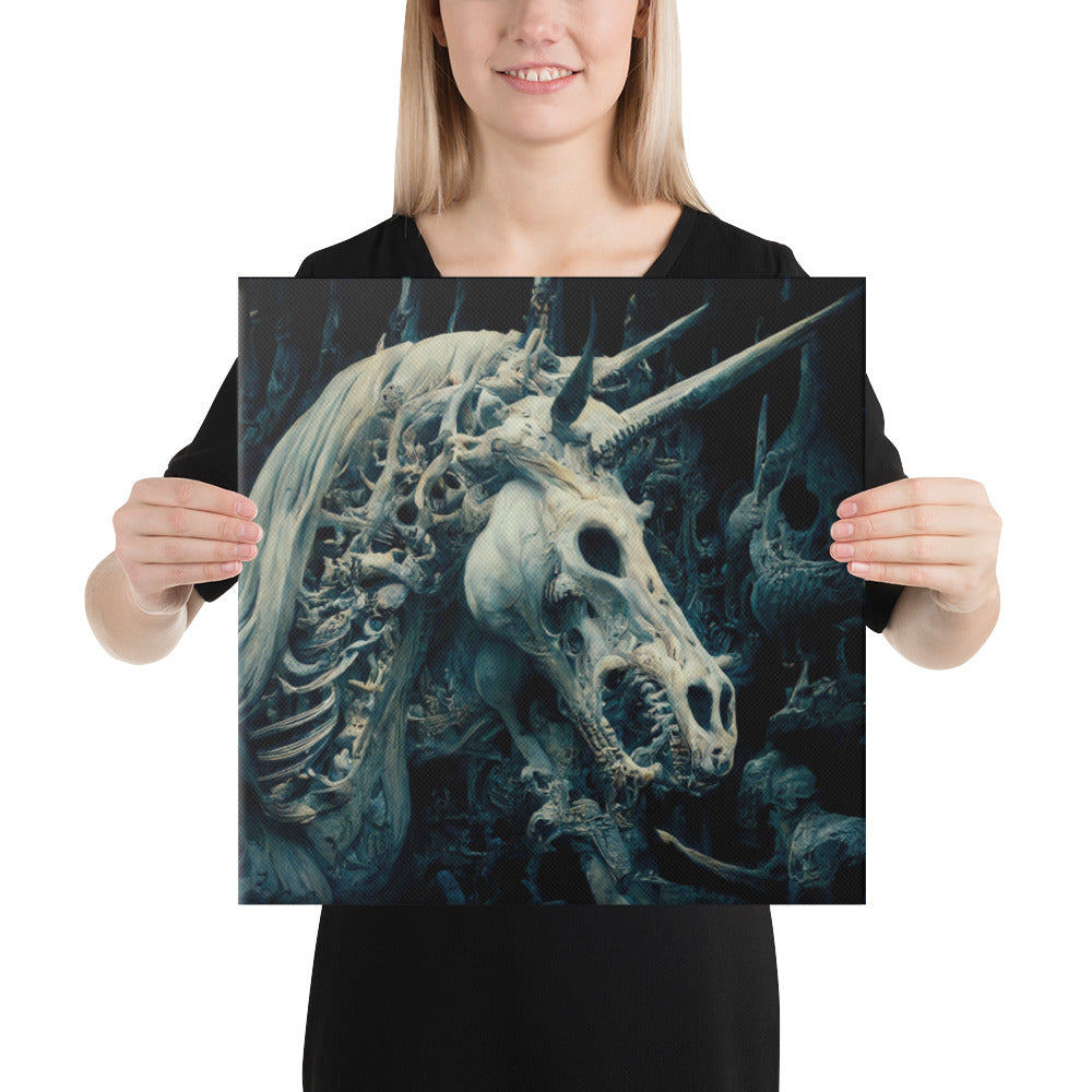 Katzenstab s "Unicorn Of Death 02" Artprint on Canvas 16" x 16"