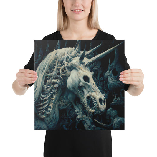 Katzenstab s "Unicorn Of Death 02" Artprint on Canvas 16" x 16"