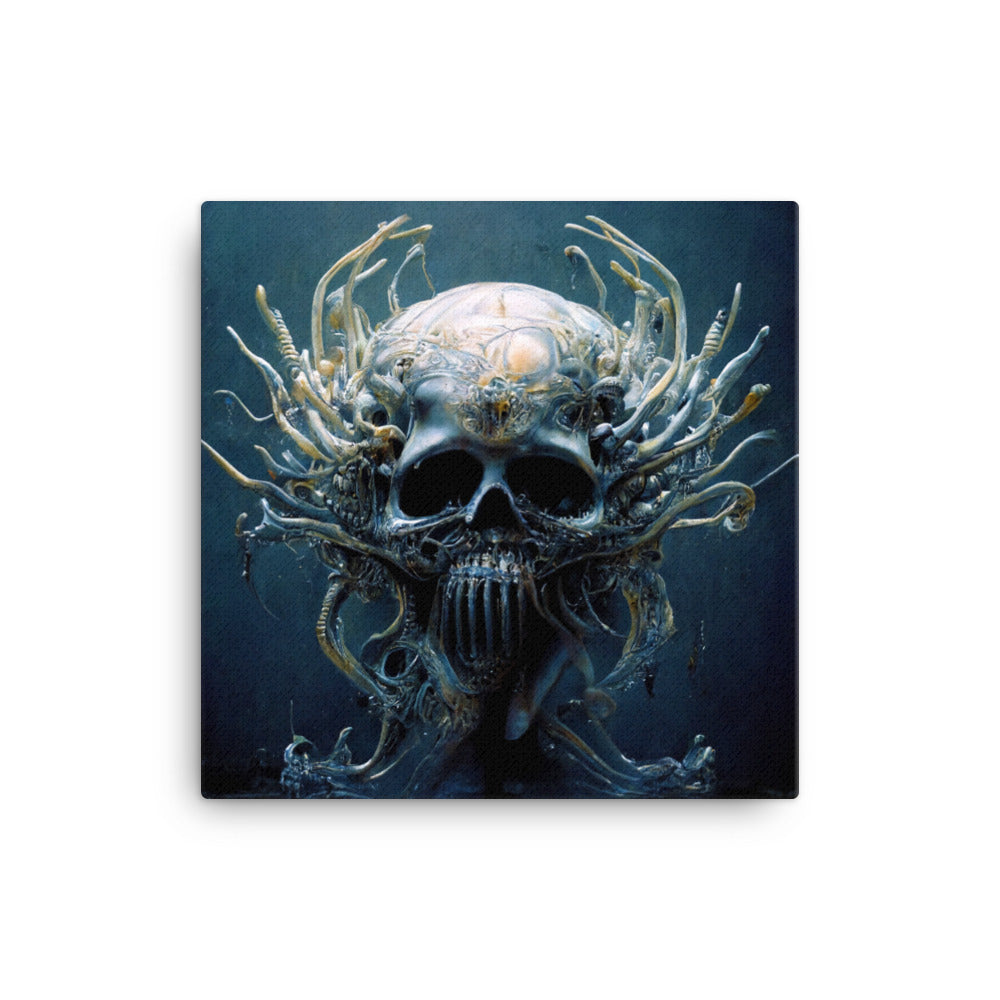 Surreal Skull 91 Artprint on Canvas 16" x 16"