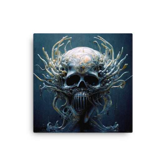 Surreal Skull 91 Artprint on Canvas 16" x 16"