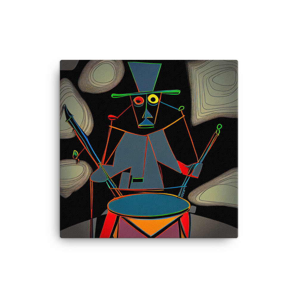 Da Drum Doc - Artprint on Canvas 16" x 16" / Acid Art / Comic Art / Computer Art / Pop Art