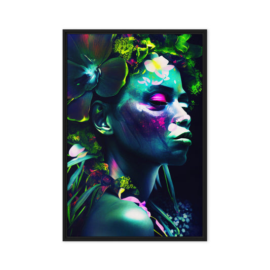 Acid Flower Power 02 - Artprint Framed canvas - 24" x 36"