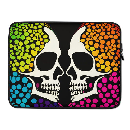 Laptop Sleeve Kissing Skulls 03 Pop Art
