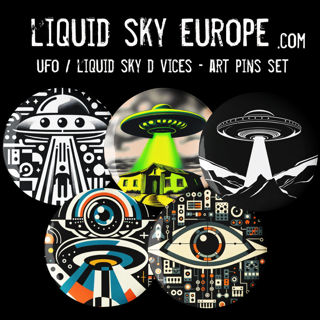 UFO art pin buttons available now