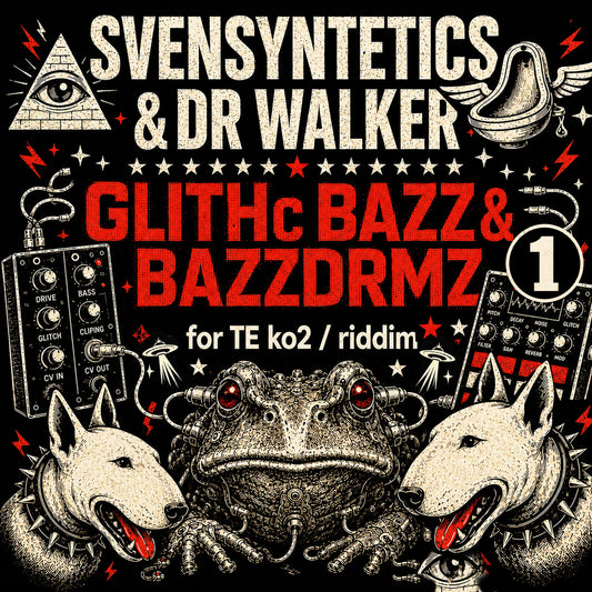 GLITHc BAZZ 1 - 5 kits for teenage engineering KO2 / RIDDIM - 230 samples - bassdrums / bass / glitches (Copy)