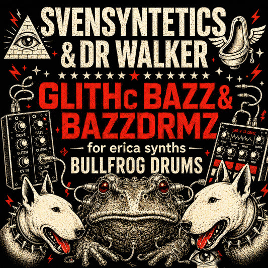 GLITHc BAZZ 1 - 8 kits for erica synths bullfrog drums - 256 samples - bassdrums / bass / glitches
