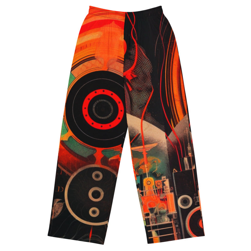 Acid Trip - psychedelic print unisex wide-leg pants