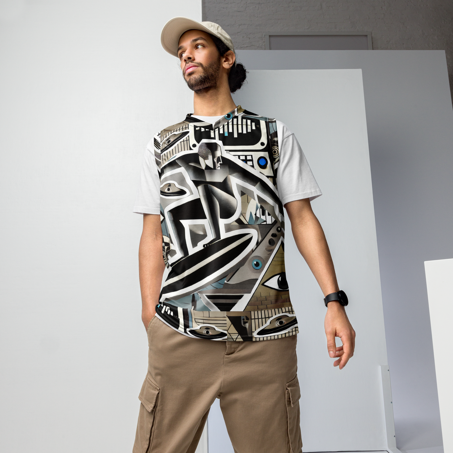 DaDa Waveform Surfer Recycled unisex basketball jersey