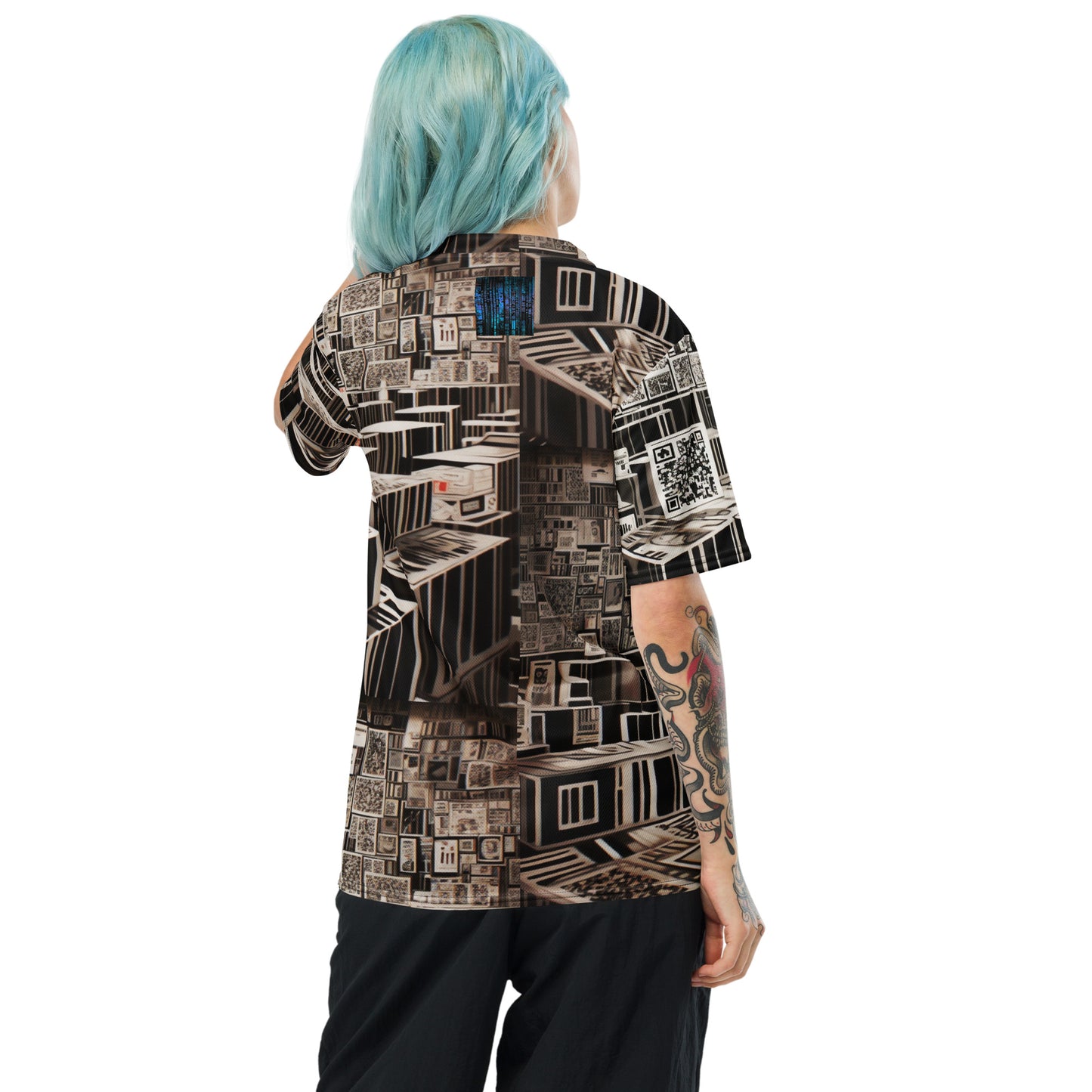 Data R Everywhere 01 - Recycled unisex sports jersey - Data Glitch