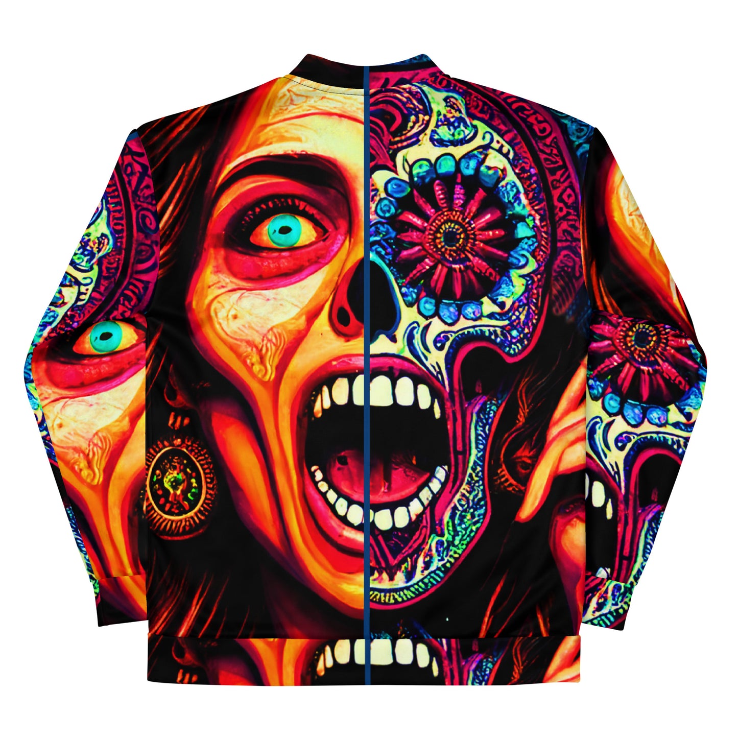 Santa Muerte Scream! Splitskull Unisex Bomber Jacket