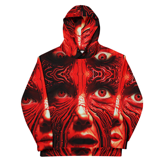 Red Face 01 Horror Splatter Unisex Hoodie - Skatewear / Clubwear / Streetwear