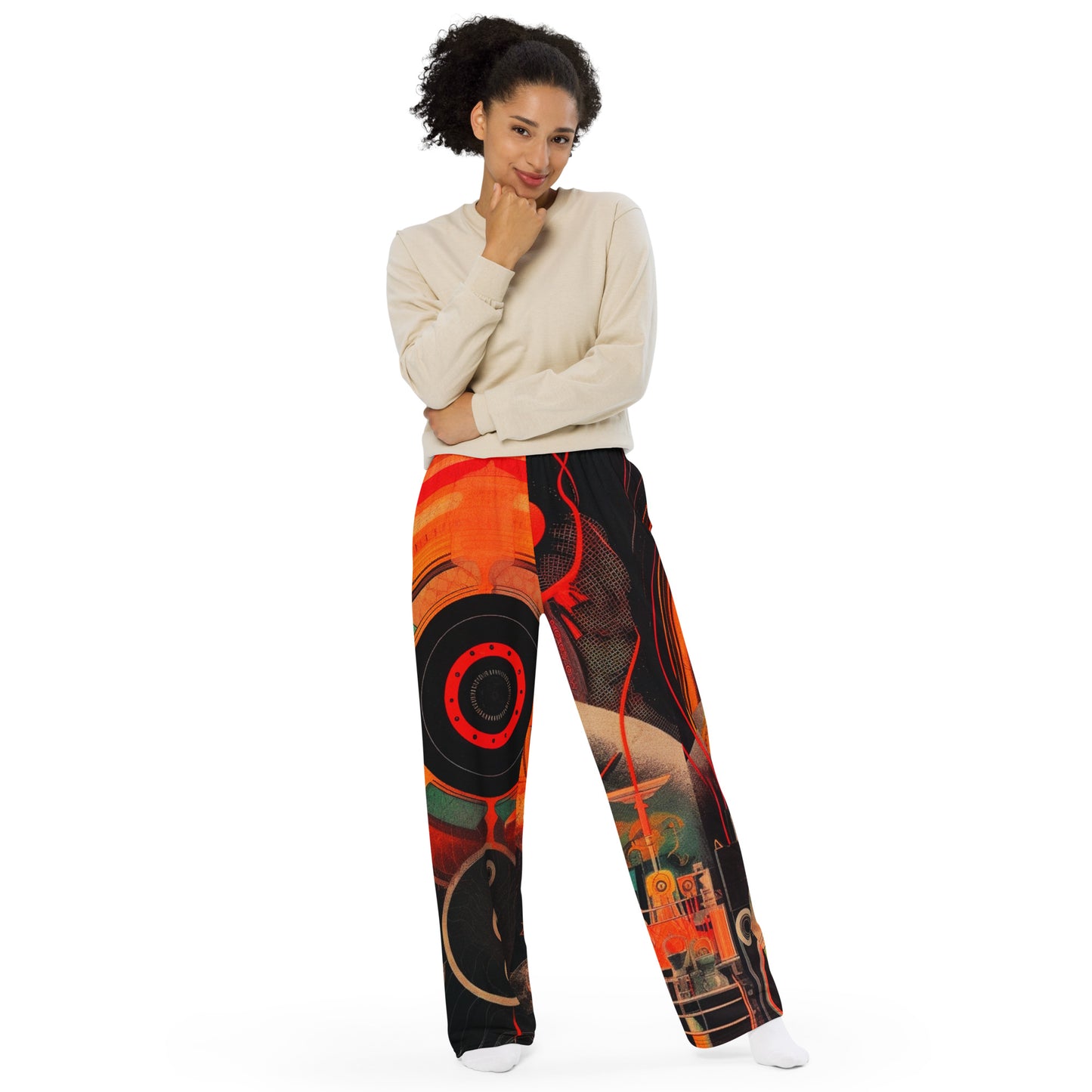 Acid Trip - psychedelic print unisex wide-leg pants