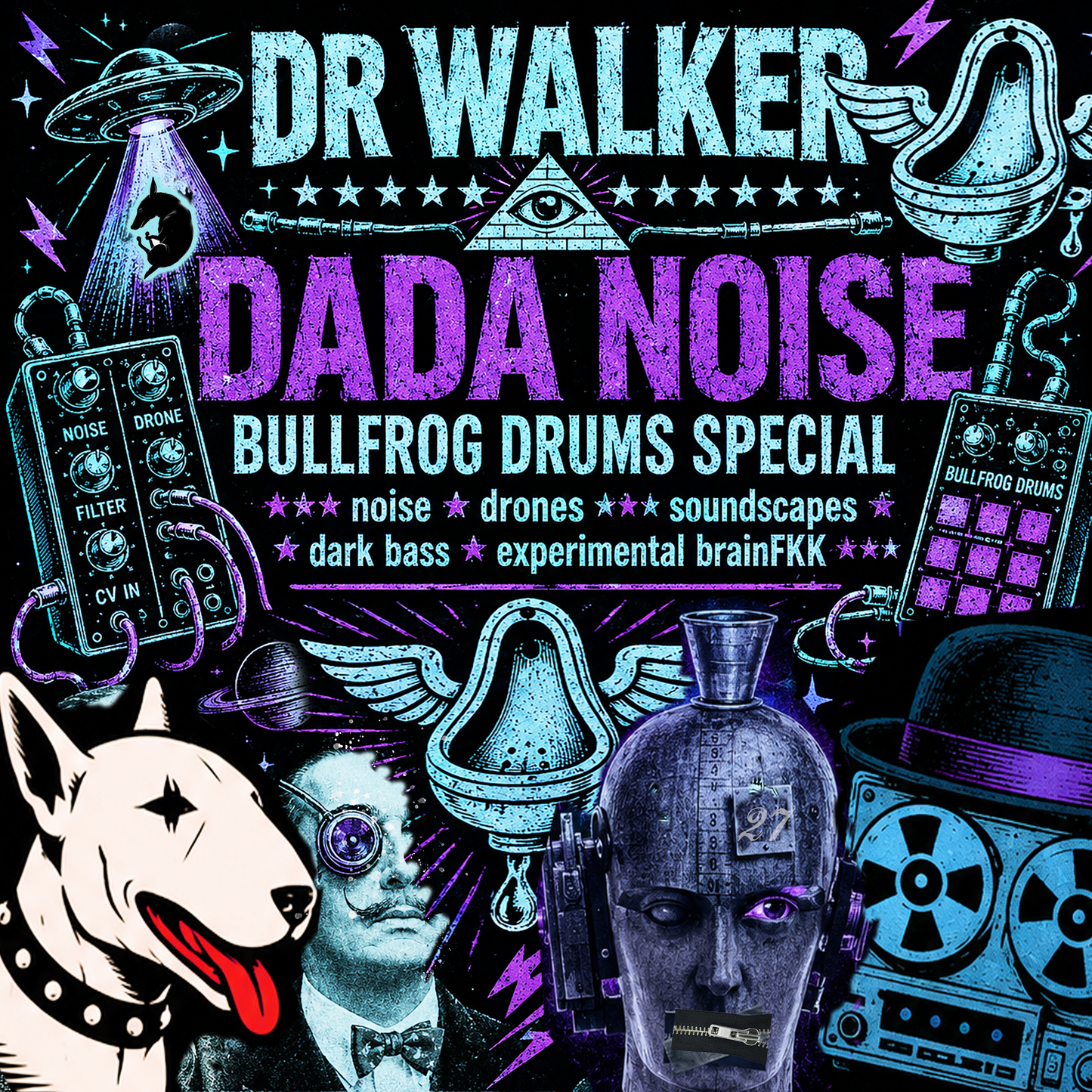 dada noise 1 - 3 kits for erica synths bullfrog drums - 96 samples - drones / noise / glitches