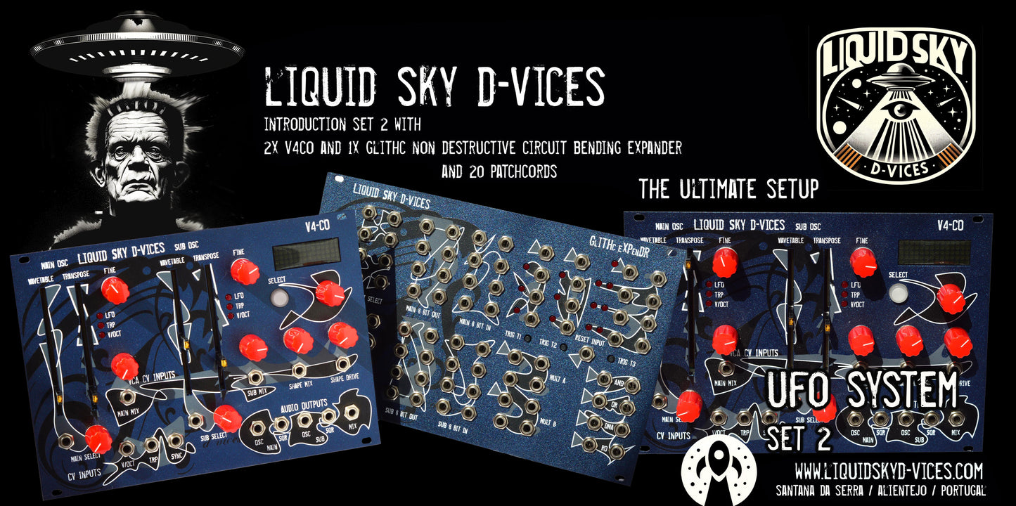 Liquid Sky d-vices set 2: 2x V4CO & GLITHc Circuit Bending eXpenDR  - AVAILABLE NOW