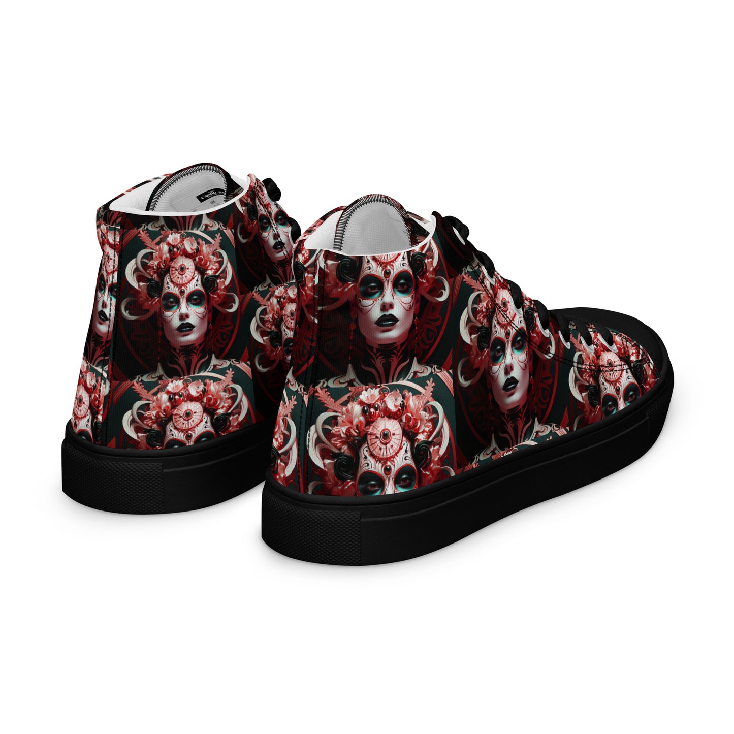 Santa Muerte 01 Lady’s high top canvas shoes
