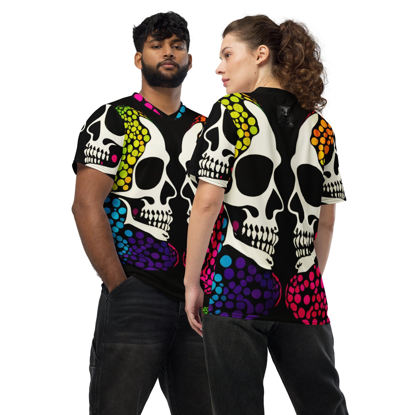 Split Skull 03 Pop Art Recycled unisex sports jersey Skate Wear / Club Wear / Street Wear