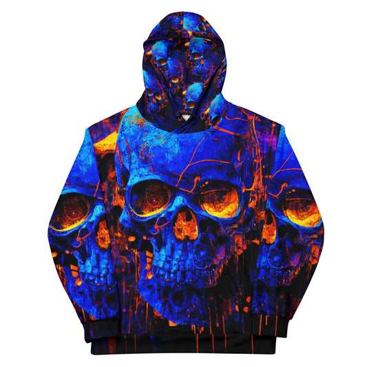Blue Blue Skull 01 Unisex Hoodie - an Acid Skulls Special