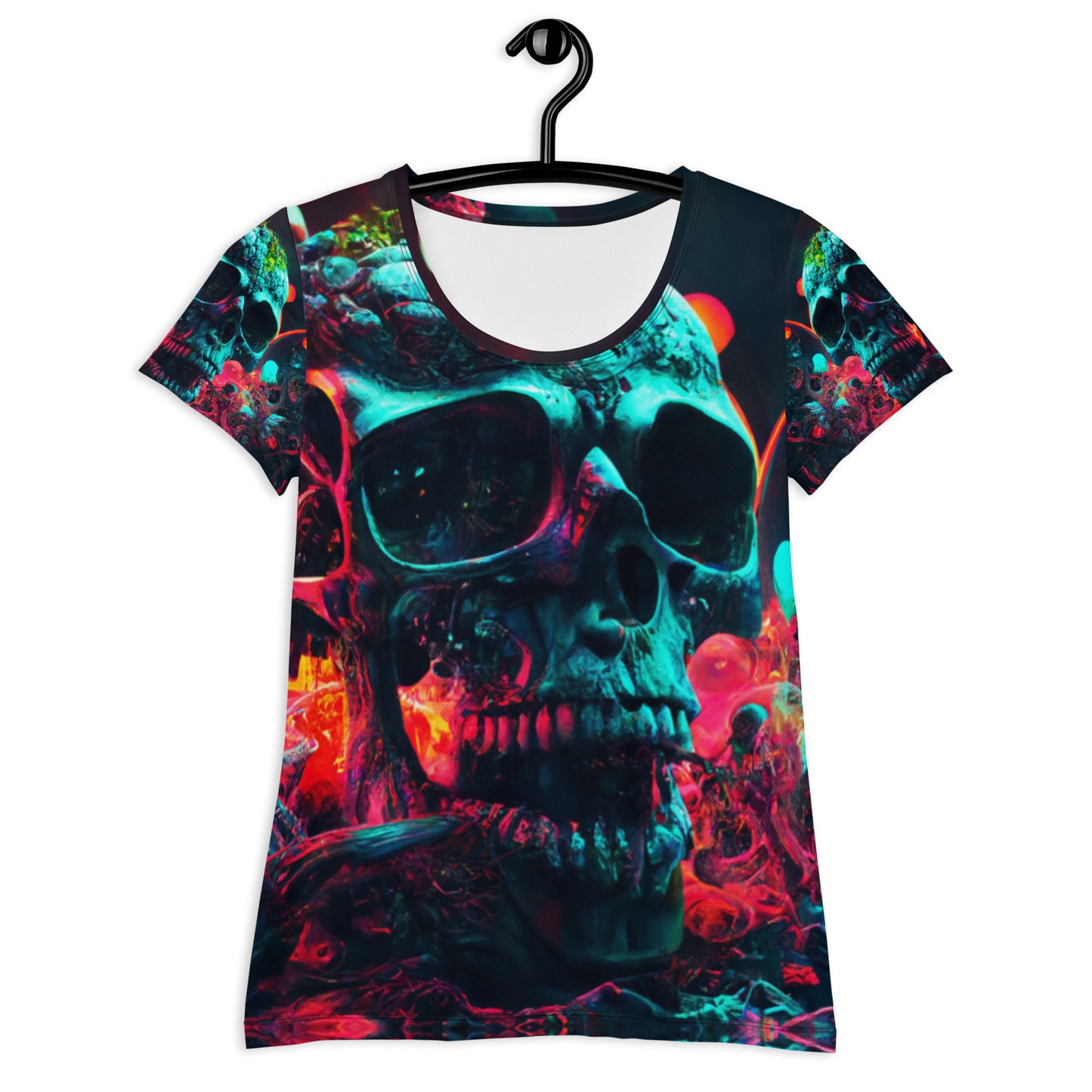 Acid Skulls 02  Ladie's Athletic T-shirt - Djungle Fever