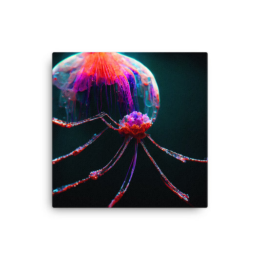 Acid Jellyfish 01 - Artprint on Canvas 16" x 16"