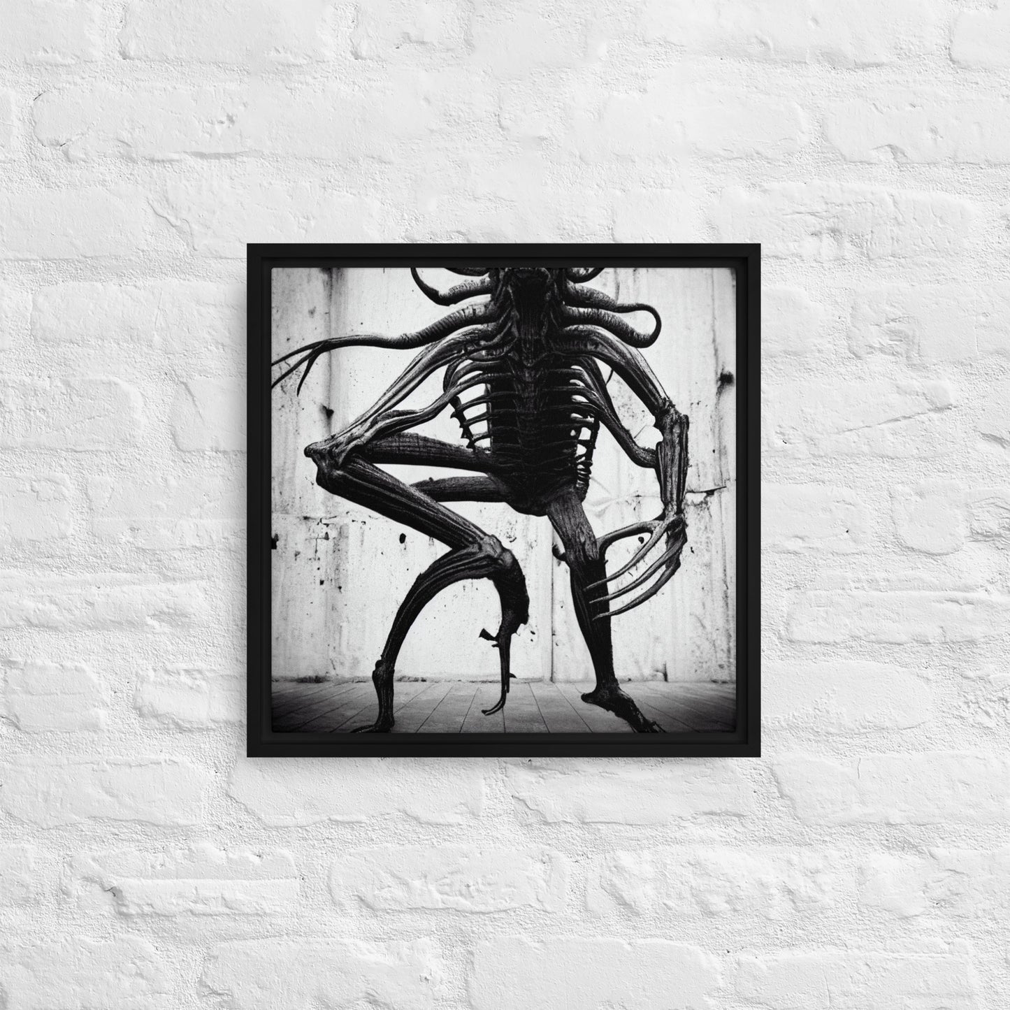 A Lonely Nightmare Asks For One Last Dance - framed art print canvas - 16" x 16"