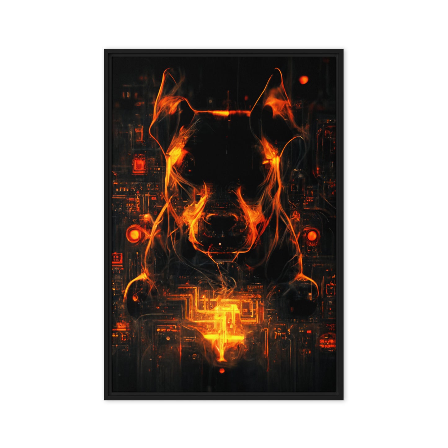 Pitbull ex Machina 02 - Framed canvas 24" x 36"