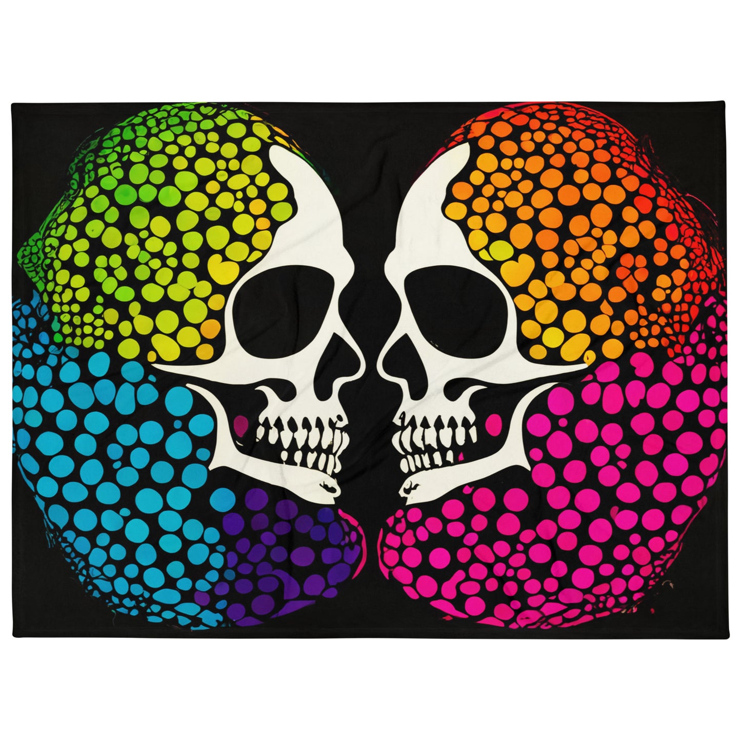 Kissing Skulls Throw Blanket